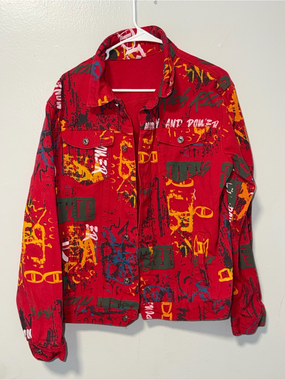 Red Graphic Print Men's Jacket - Bold Streetwear Style